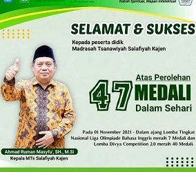 Dalam Sehari, 47 Prestasi Dipersembahkan Siswa MTs Salafiyah Pati