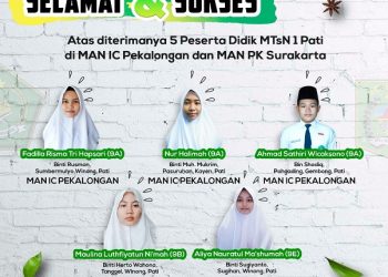 Lima Siswa MTsN 1 Pati lolos SNPDB 2021/2022