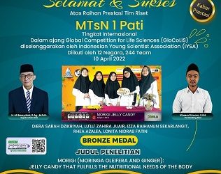 Sulap Daun Kelor jadi Permen Jelly, Tim Riset MTsN 1 Pati Boyong Bronze Medal IYSA